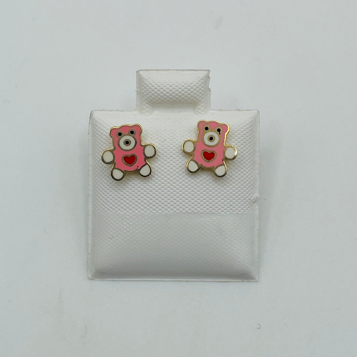 10k Gold Teddy Bear Earrings (Screwback)
