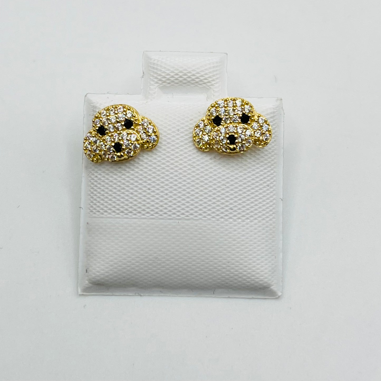 10k Gold Cz Dog Earrings