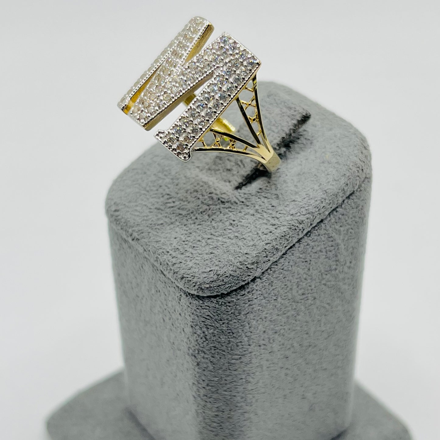 10K Gold Initial Bling Ring