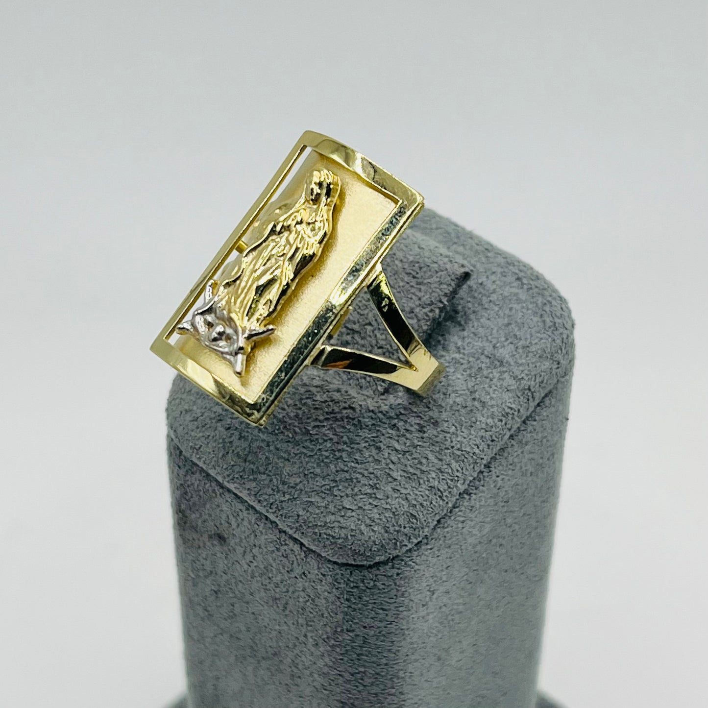 10k Gold Square Virgin Mary Ring