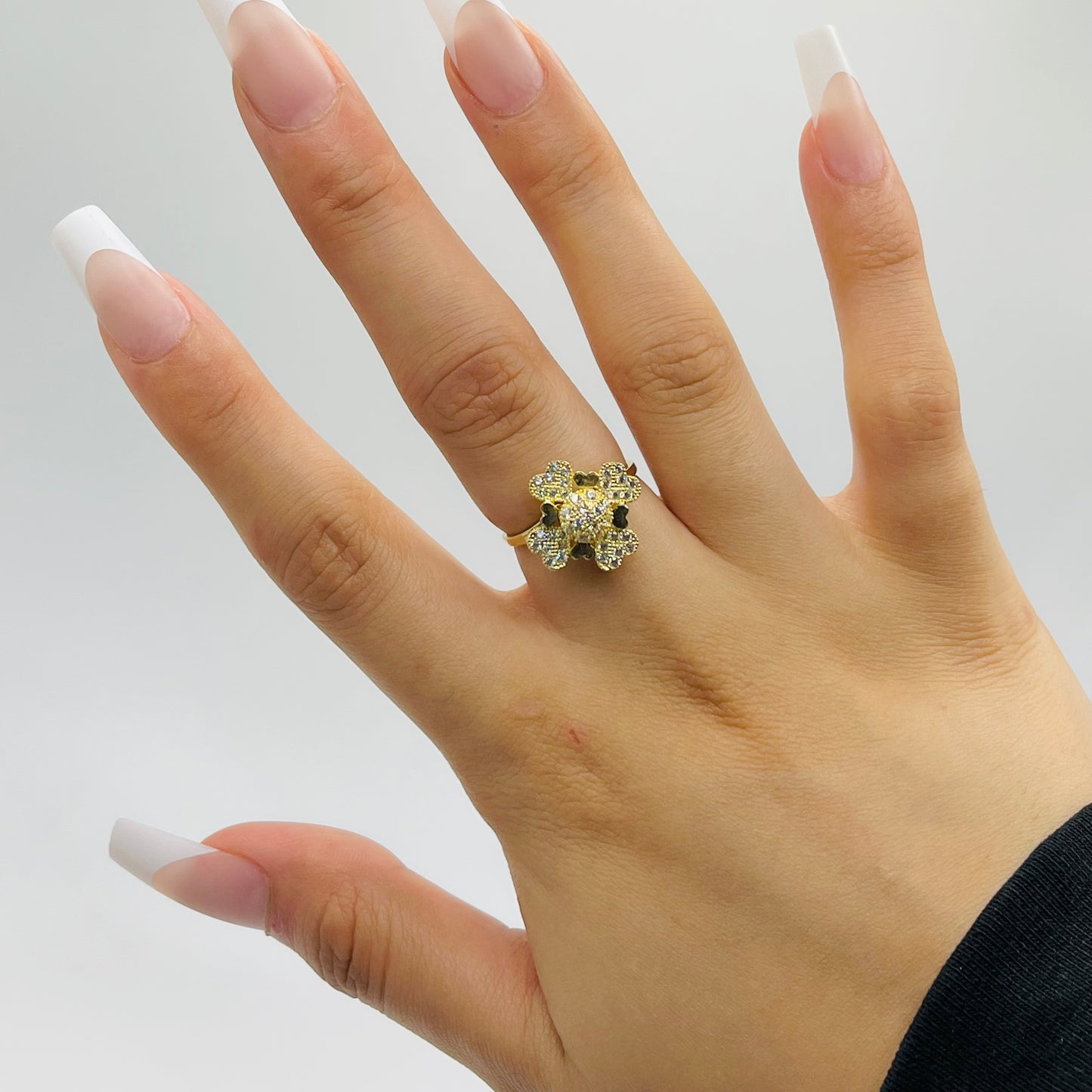 10K Gold 4 Spinning Heart Ring