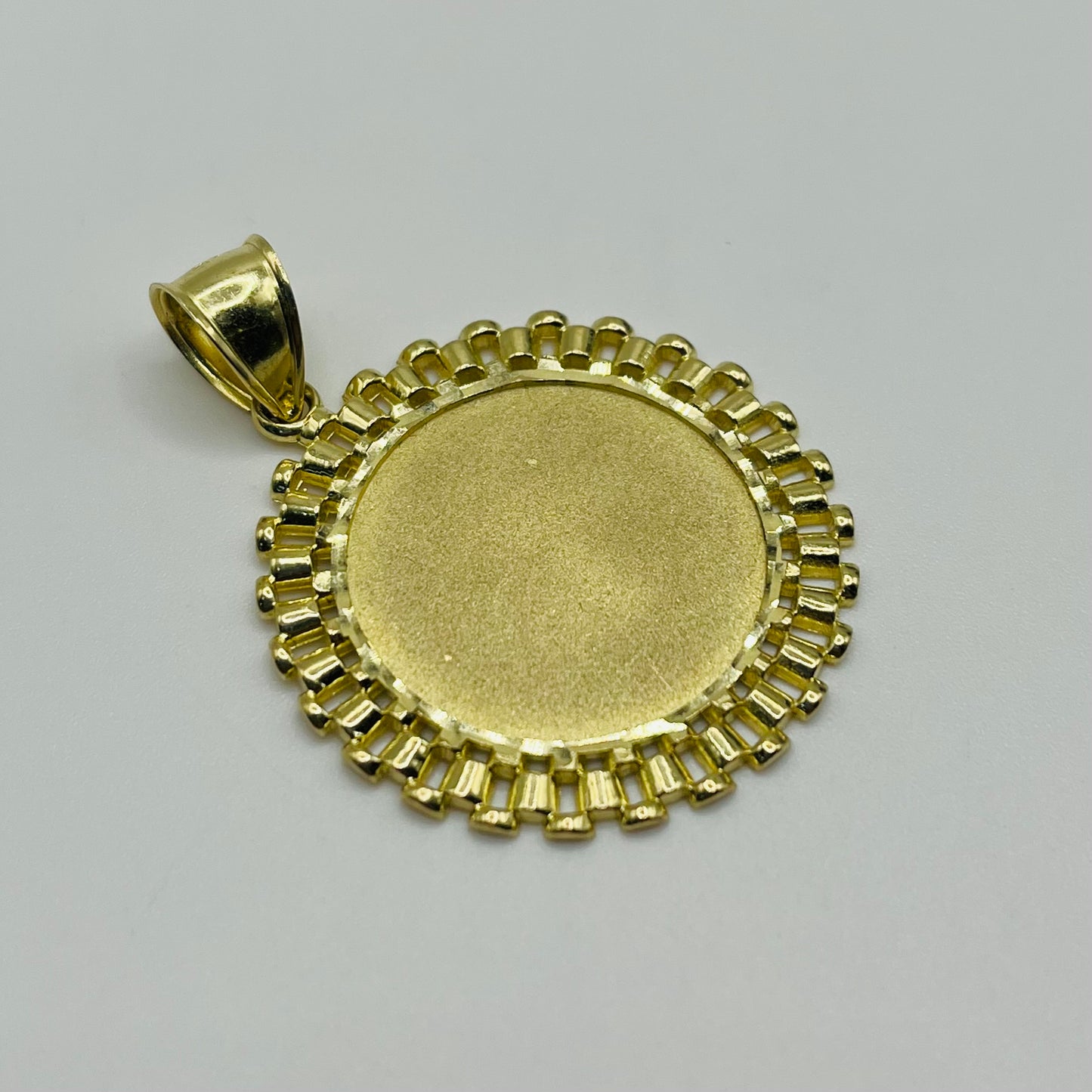 10K Gold RX Round Picture Pendant (Medium)