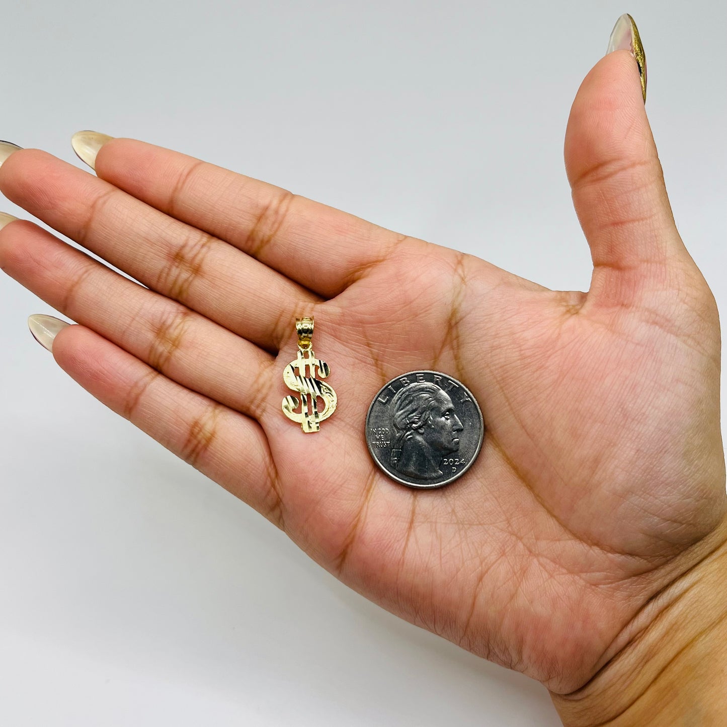 10k Gold SML Money Sign charm