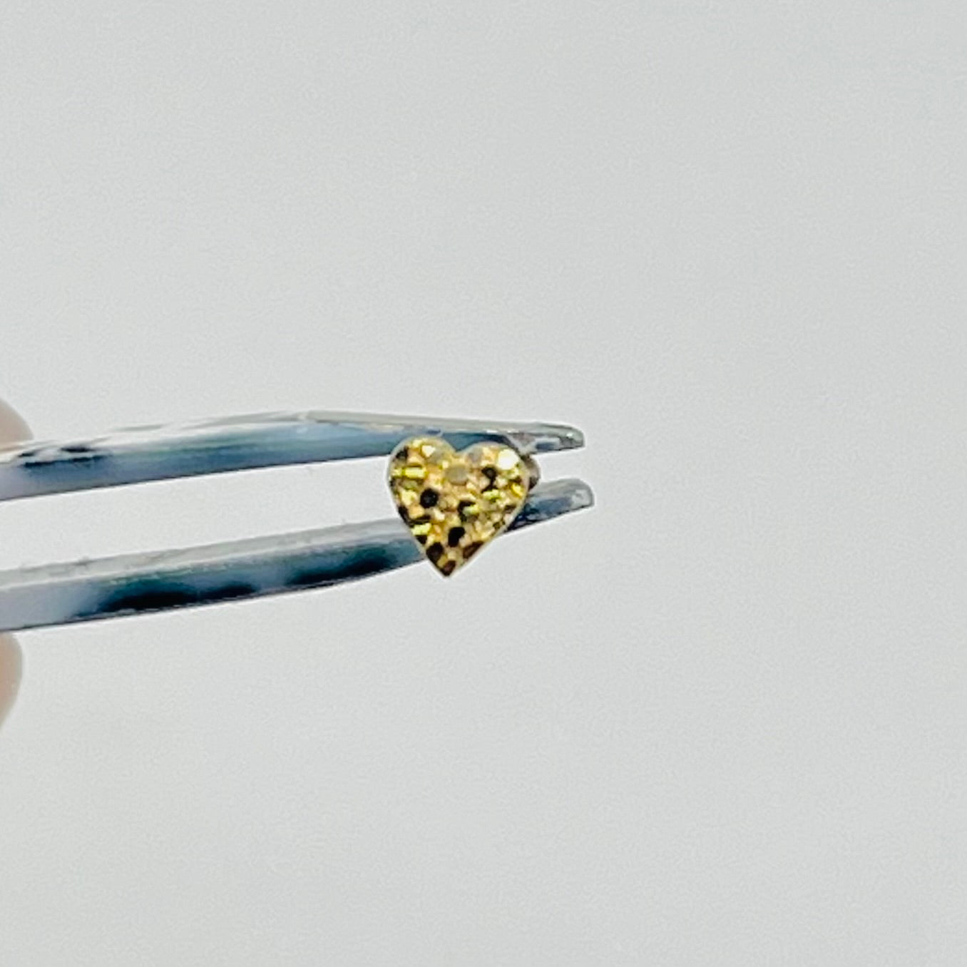 14K Gold Heart Nugget Nose Ring L Shape