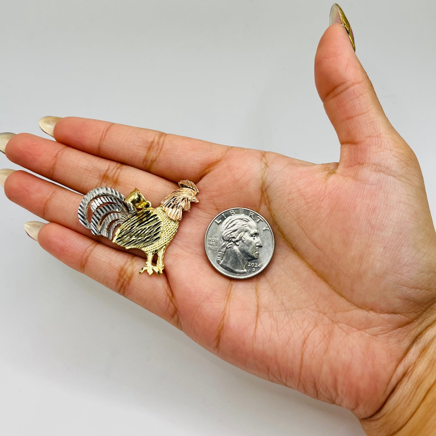 10k Gold Shiny Rooster Charm