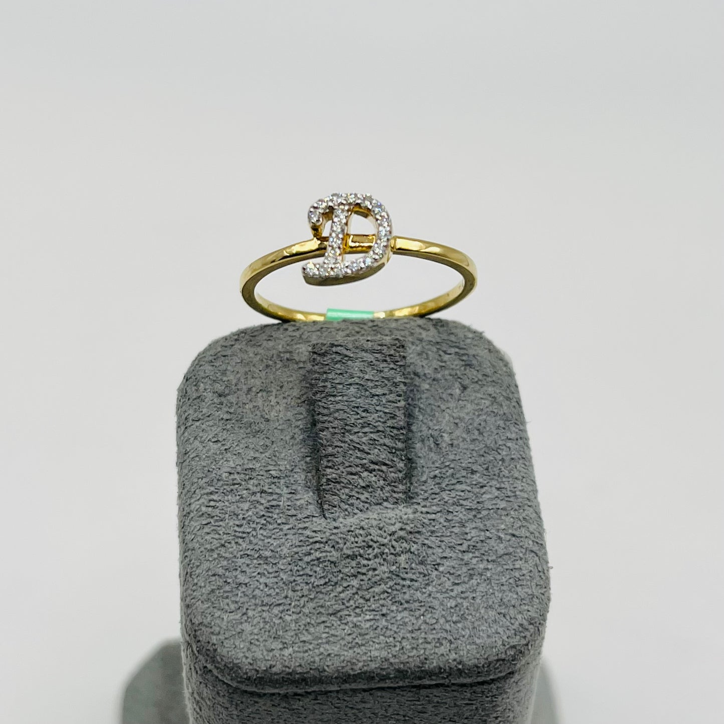 14k Gold Diamond Classic Intial Ring