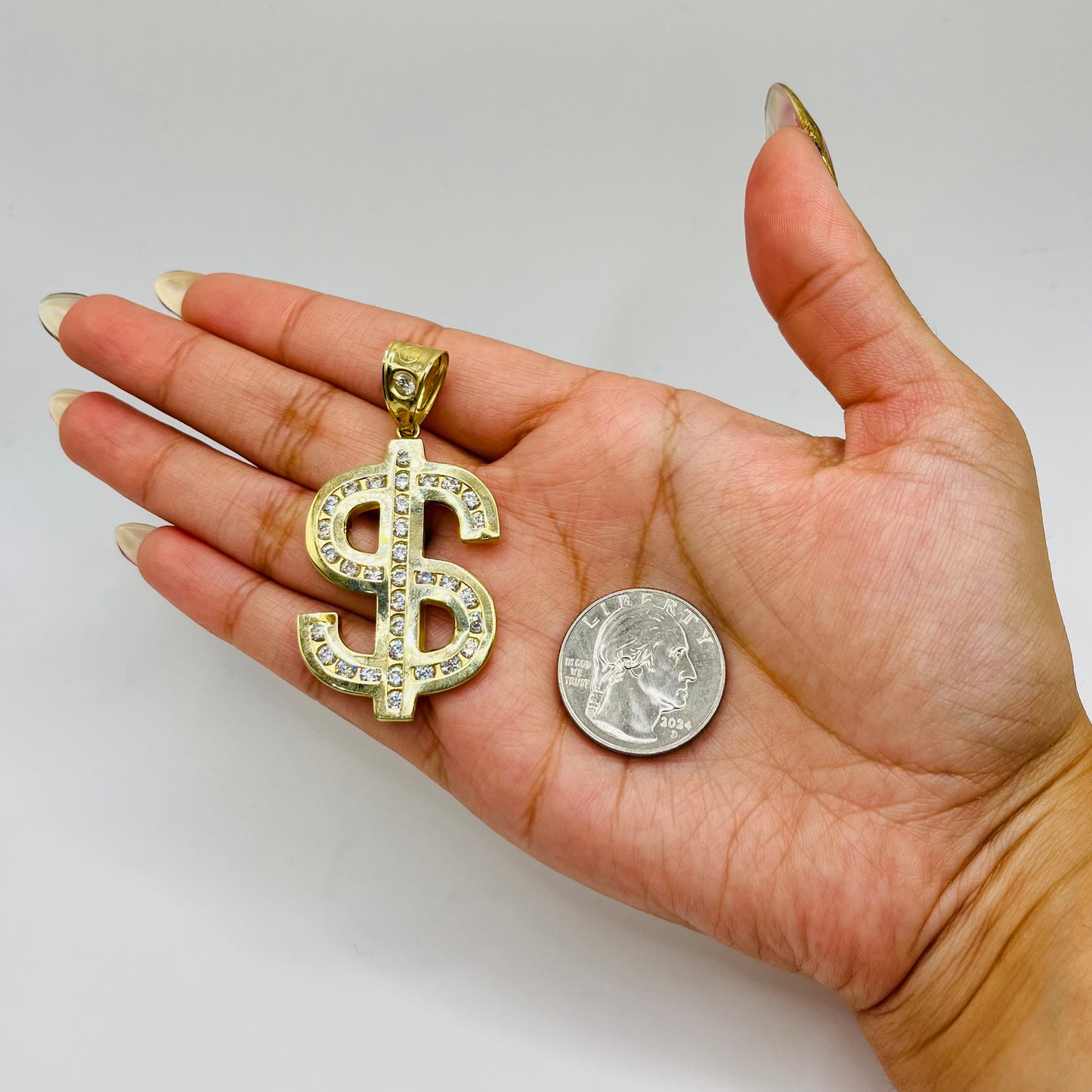 10k Gold MoneySign CZ Charm