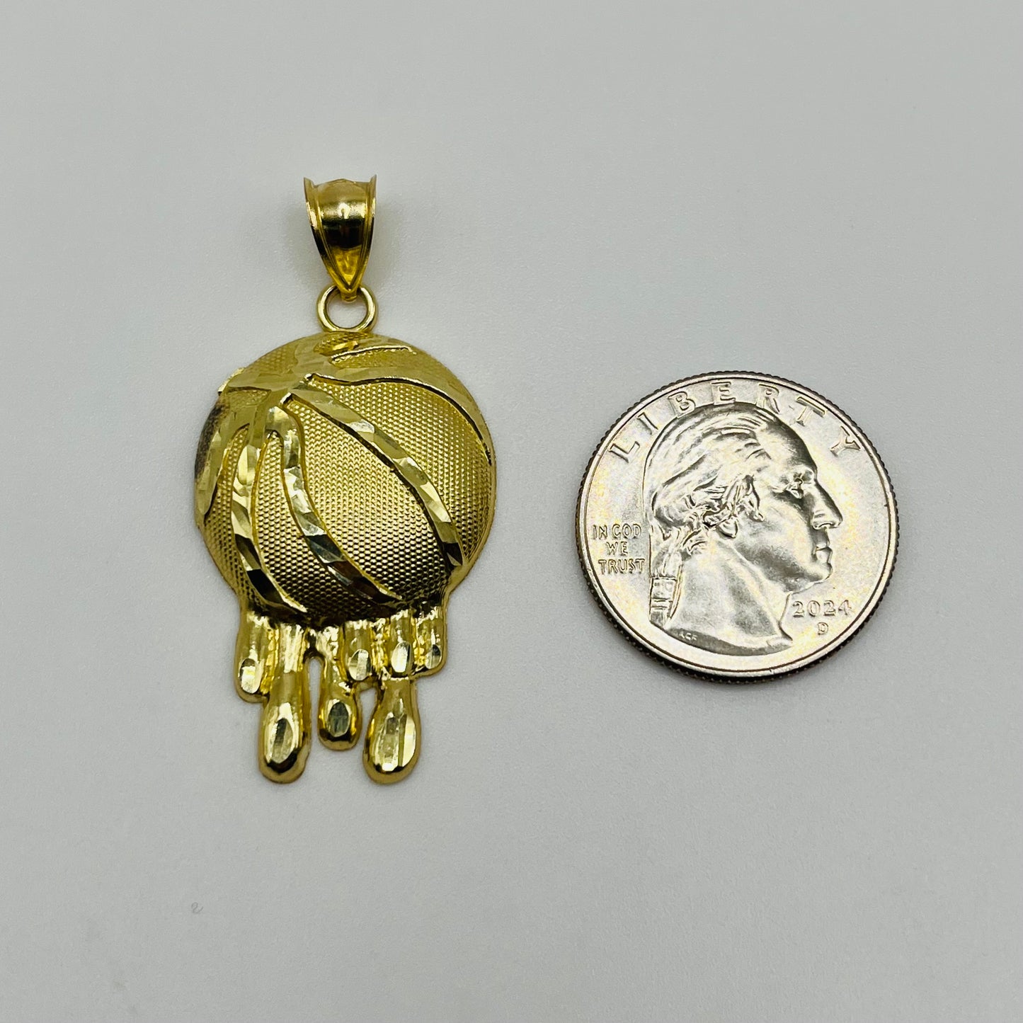10k Gold Dripping Basketball Charm