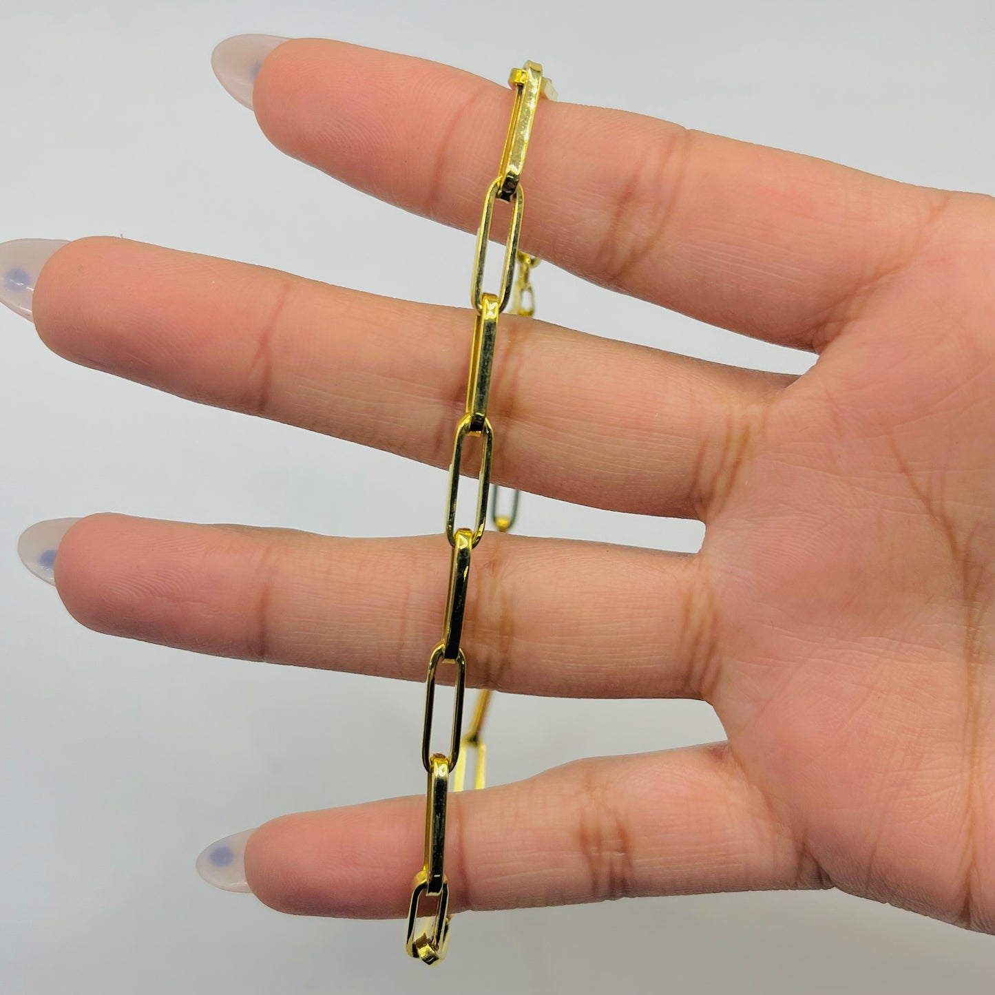 10K Gold 4mm Paperclip Anklet