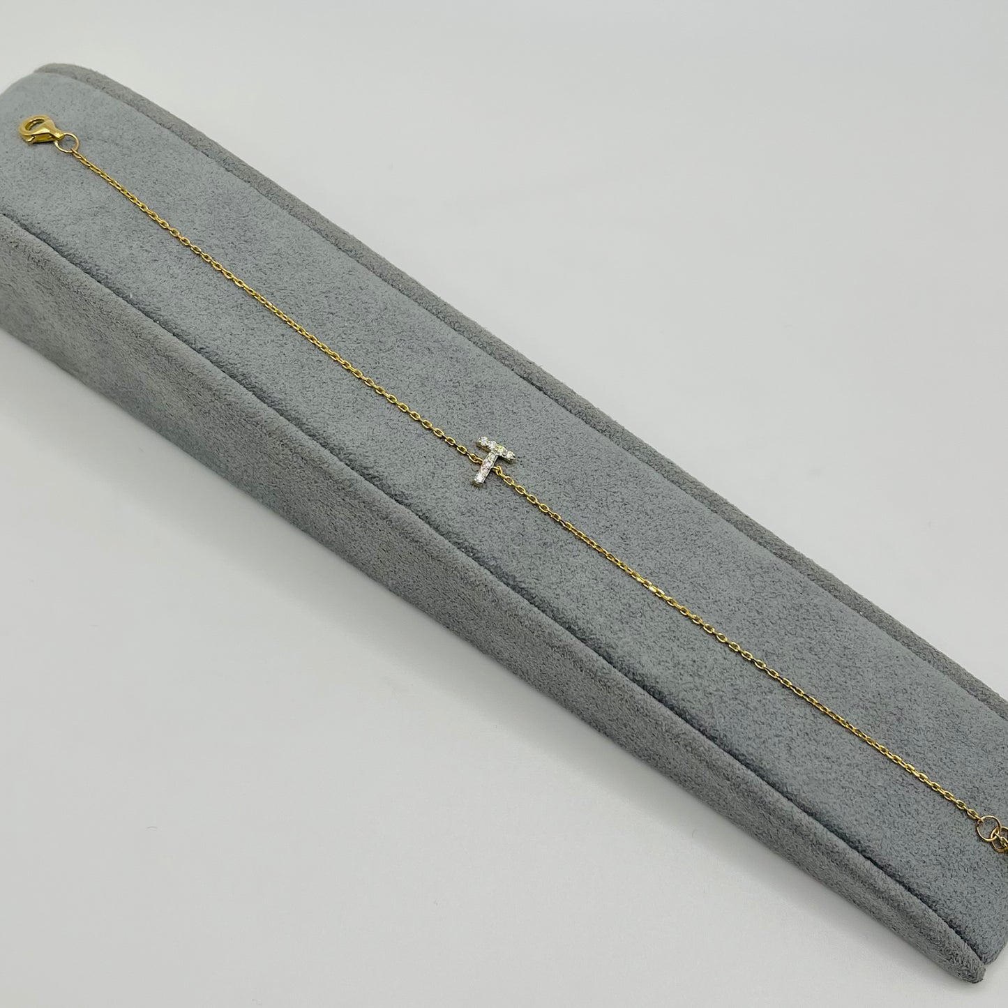 14K Gold Diamond Classic Initial Bracelet