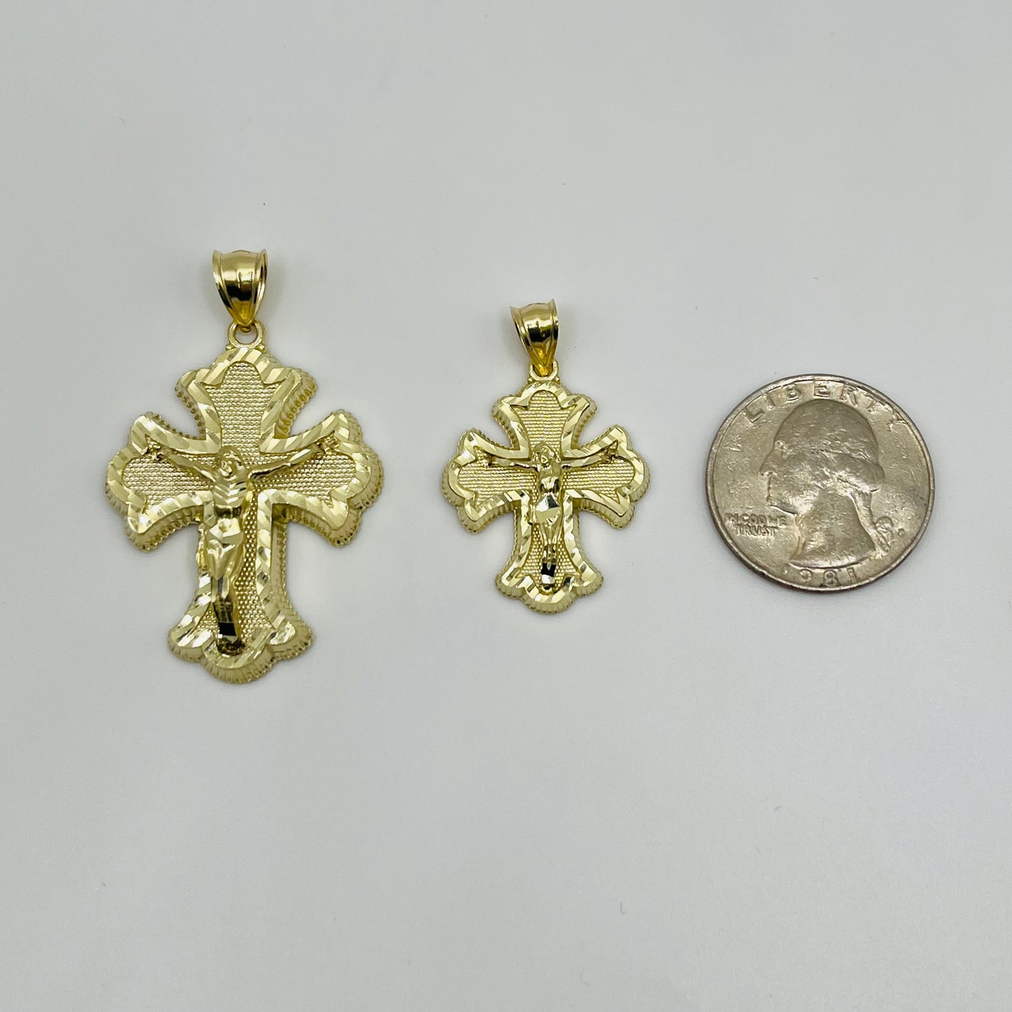 10k Gold Calvary Cross Charm Large