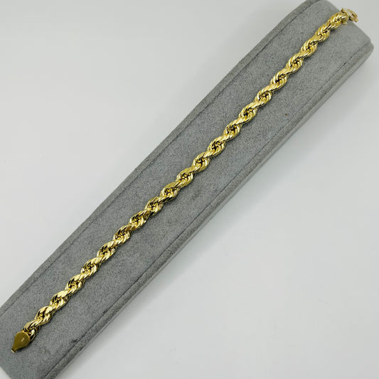 10K Gold 5.5mm Hollow Rope Bracelet