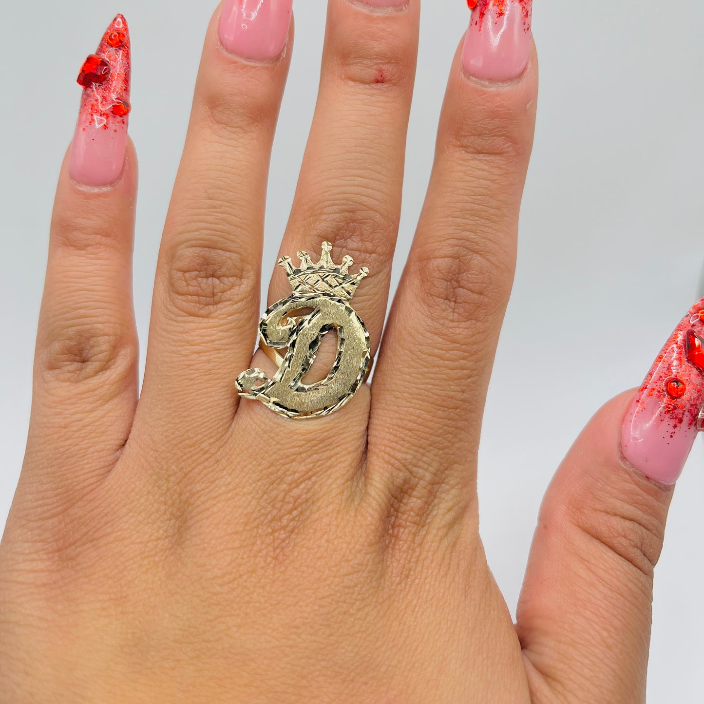 10k Gold Custom Crown Initial Ring