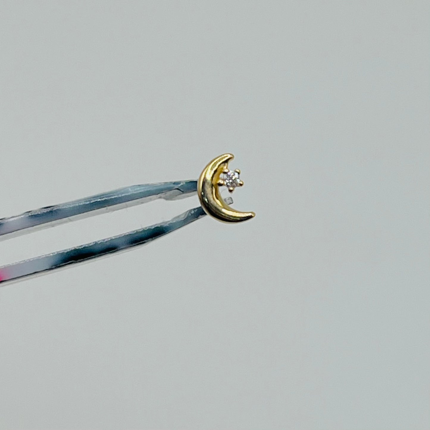 14K Gold Moon and Star Nose Ring