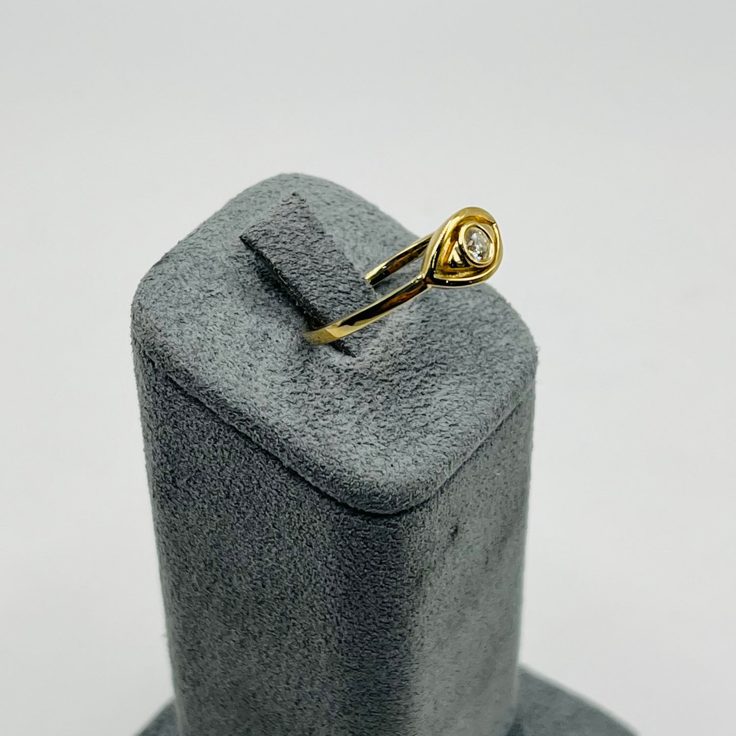 14k Gold Natural Diamond Mal De Ojo Ring