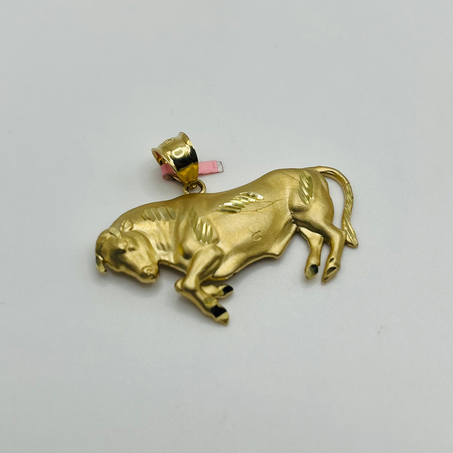 14k Gold Yellow Bull Pendant (MED)