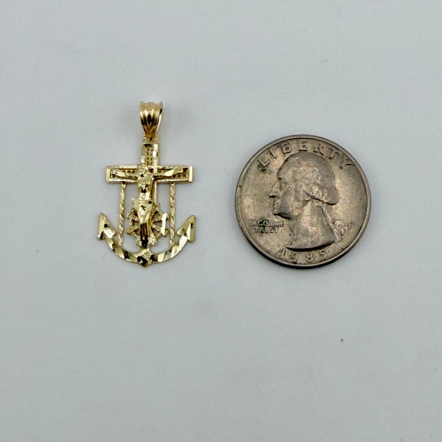 10k Gold Mariner Crucifix Cross Charm (M)