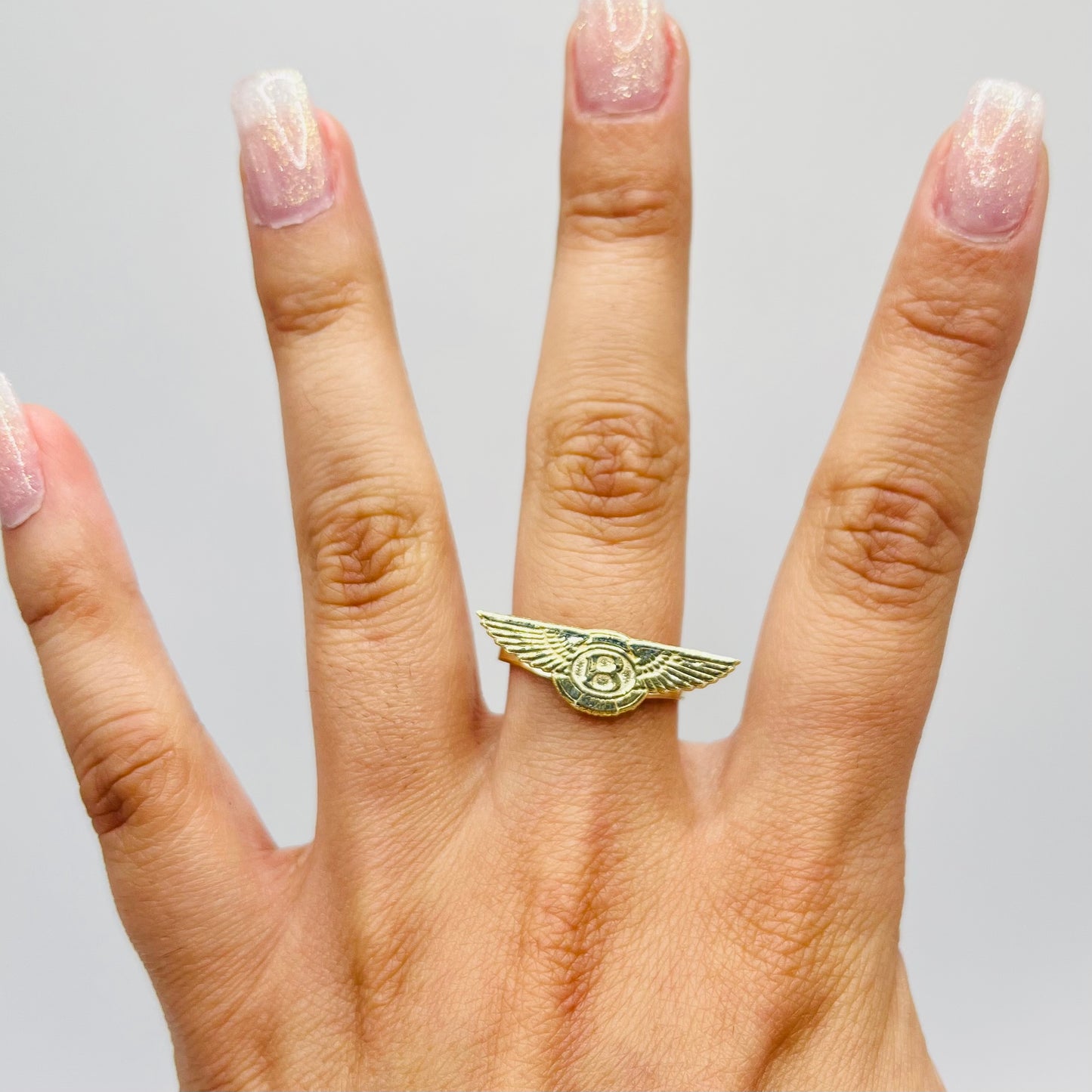 10K Gold B Wings Ring