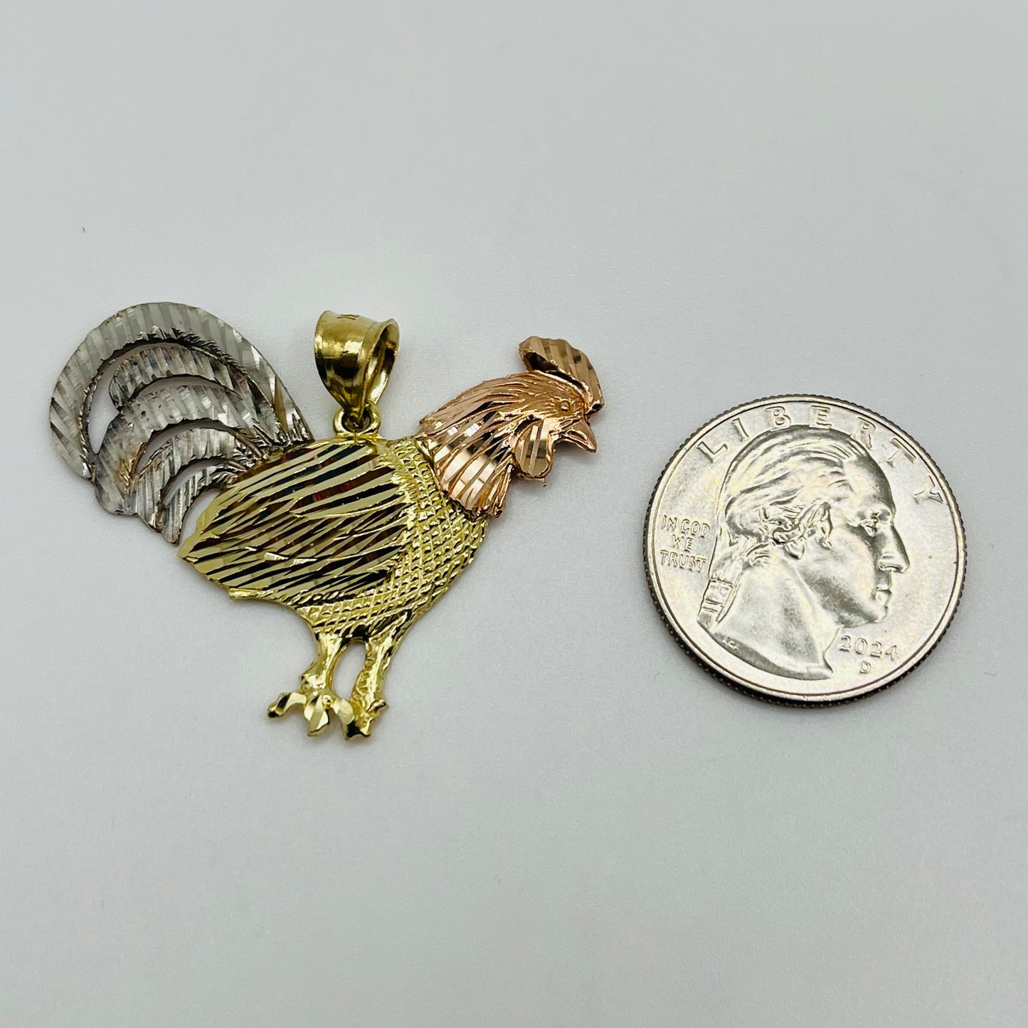 10k Gold Shiny Rooster Charm
