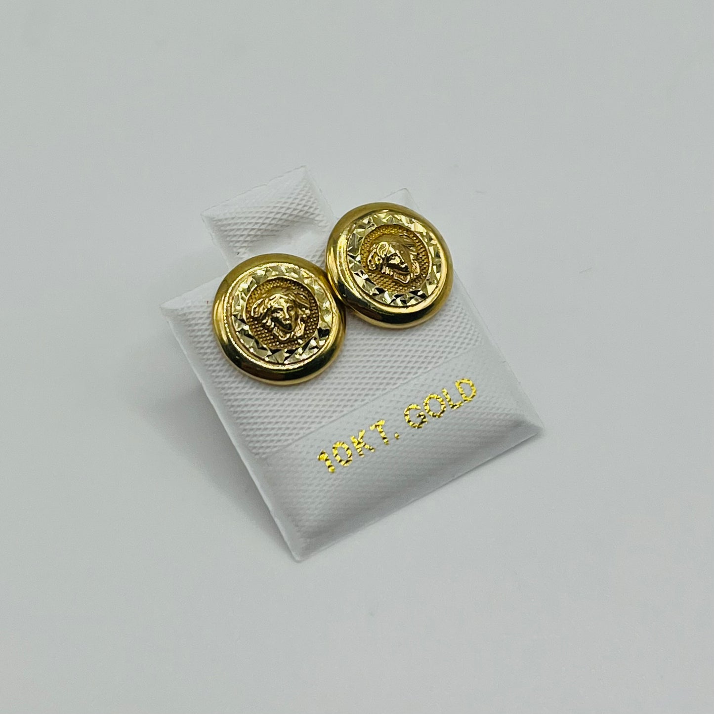 10k Diamond Cut Medusa Earrings