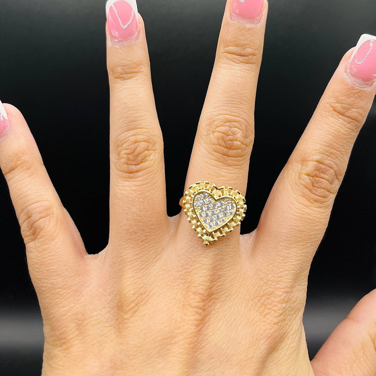 10k Gold RX Sparkle Ring White