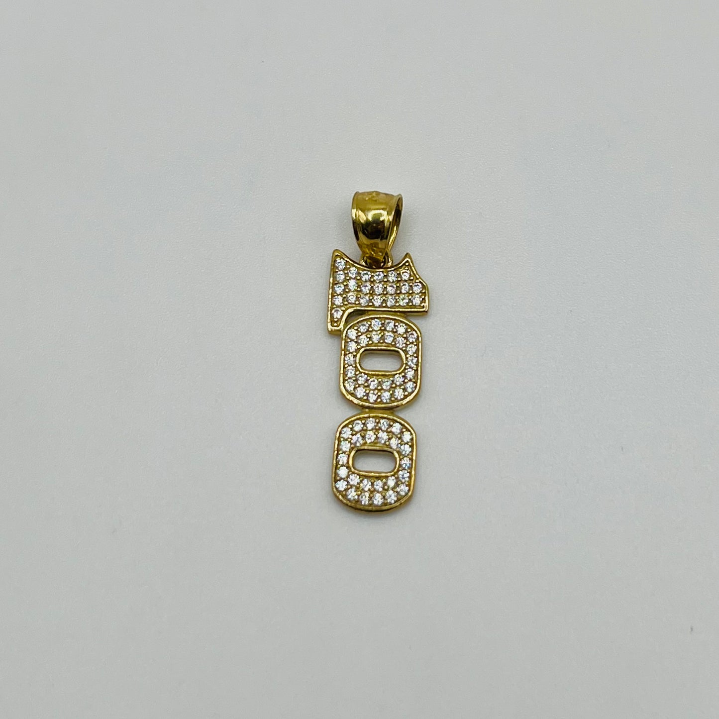 10k Gold 100 Vertical Charm