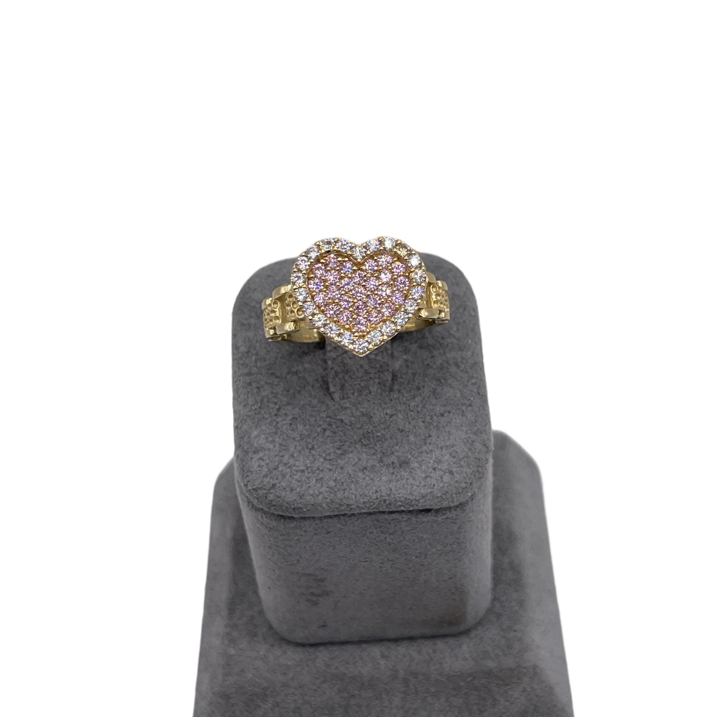 10K Gold RX Pink Heart Ring (med)