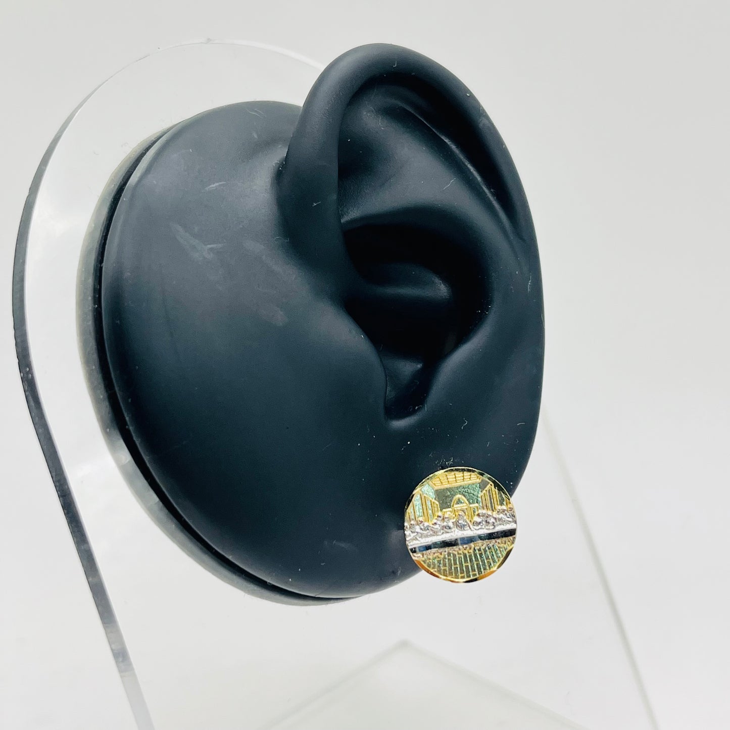 10k Gold Last Supper Disc Earrings (M)