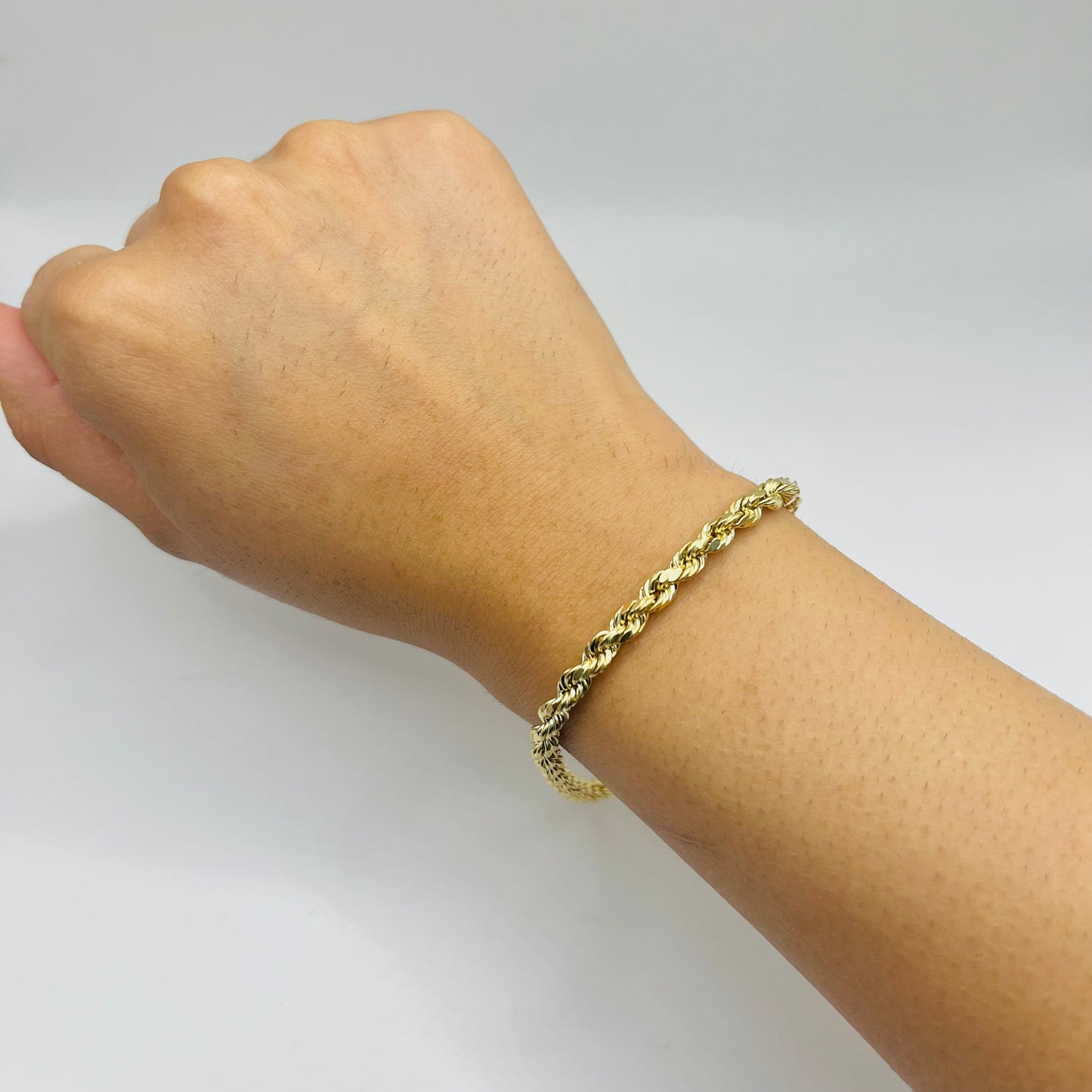 10K Gold Hollow Rope Bracelet 4MM