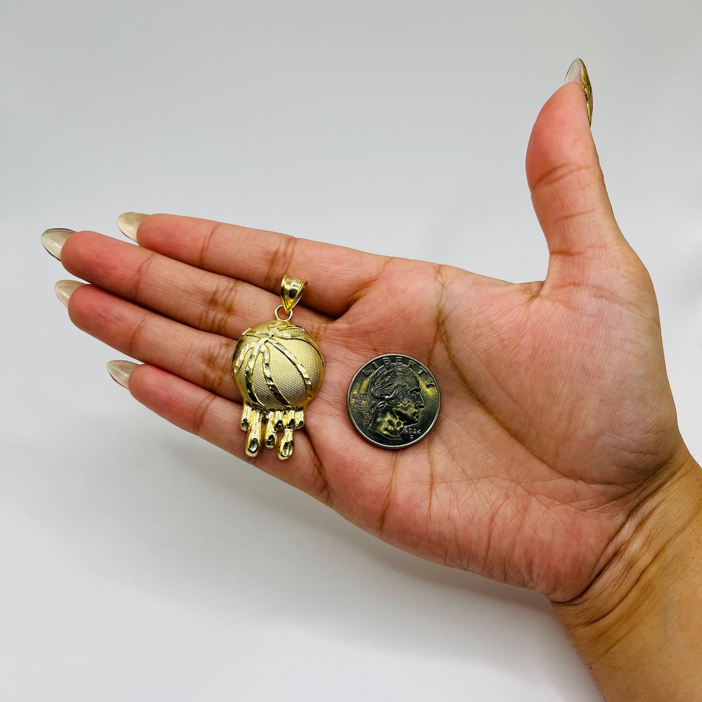 10k Gold Dripping Basketball Charm