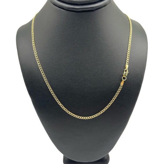 10k Gold 2mm Hollow Cuban Chain