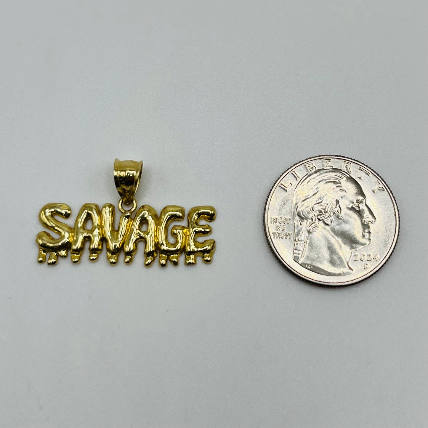 10k Gold Savage Dripping Charm