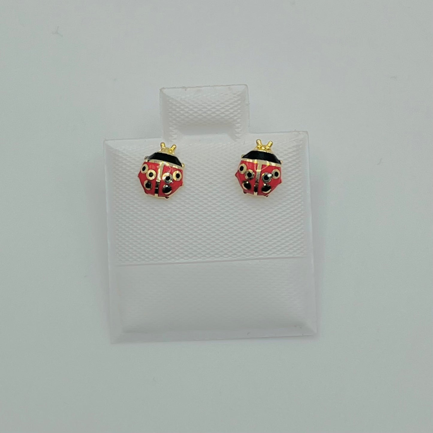 10k Gold Ladybug Earrings (Screwback)
