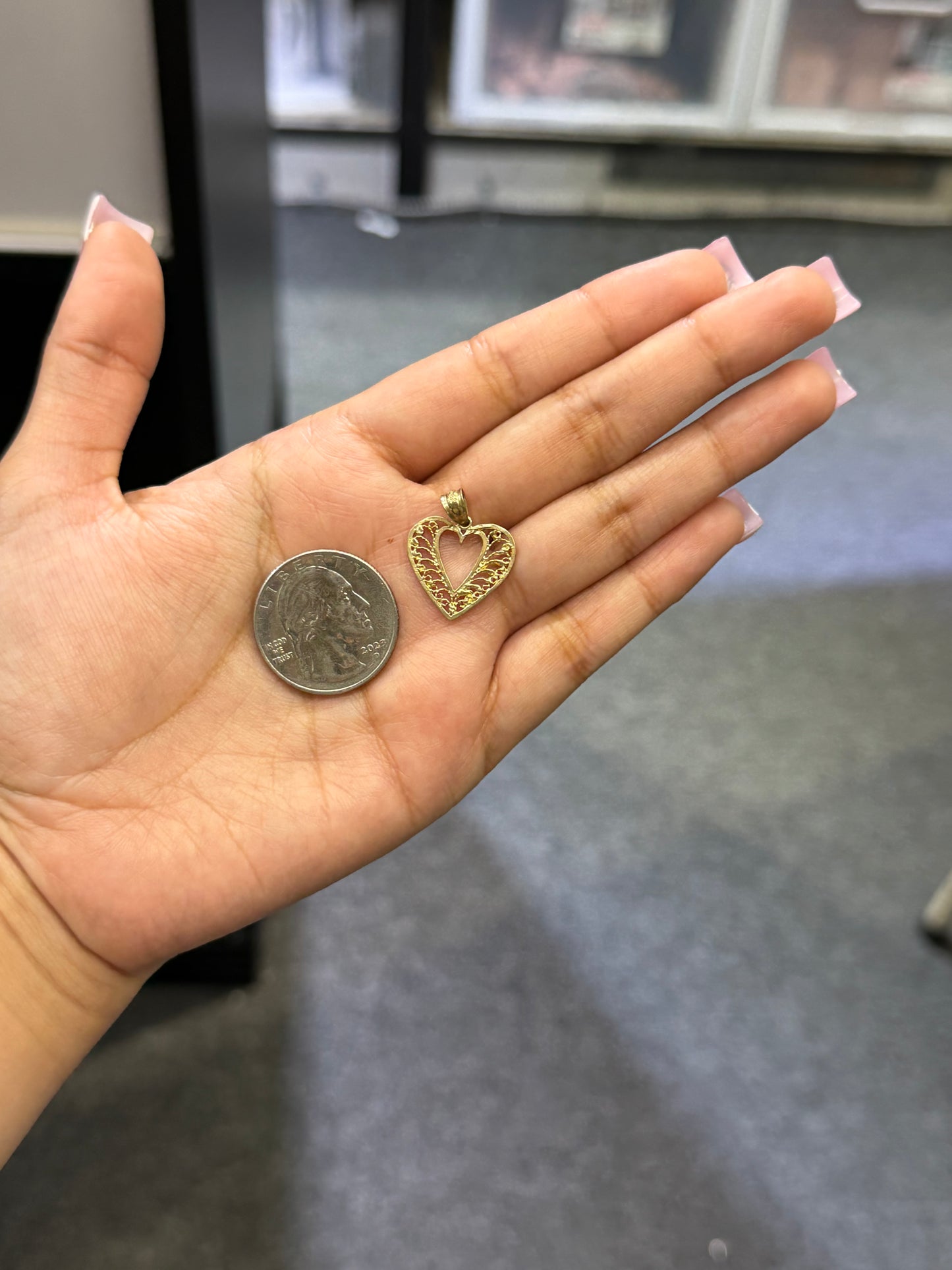 10k Gold Open Heart Lightweight Heart Charm