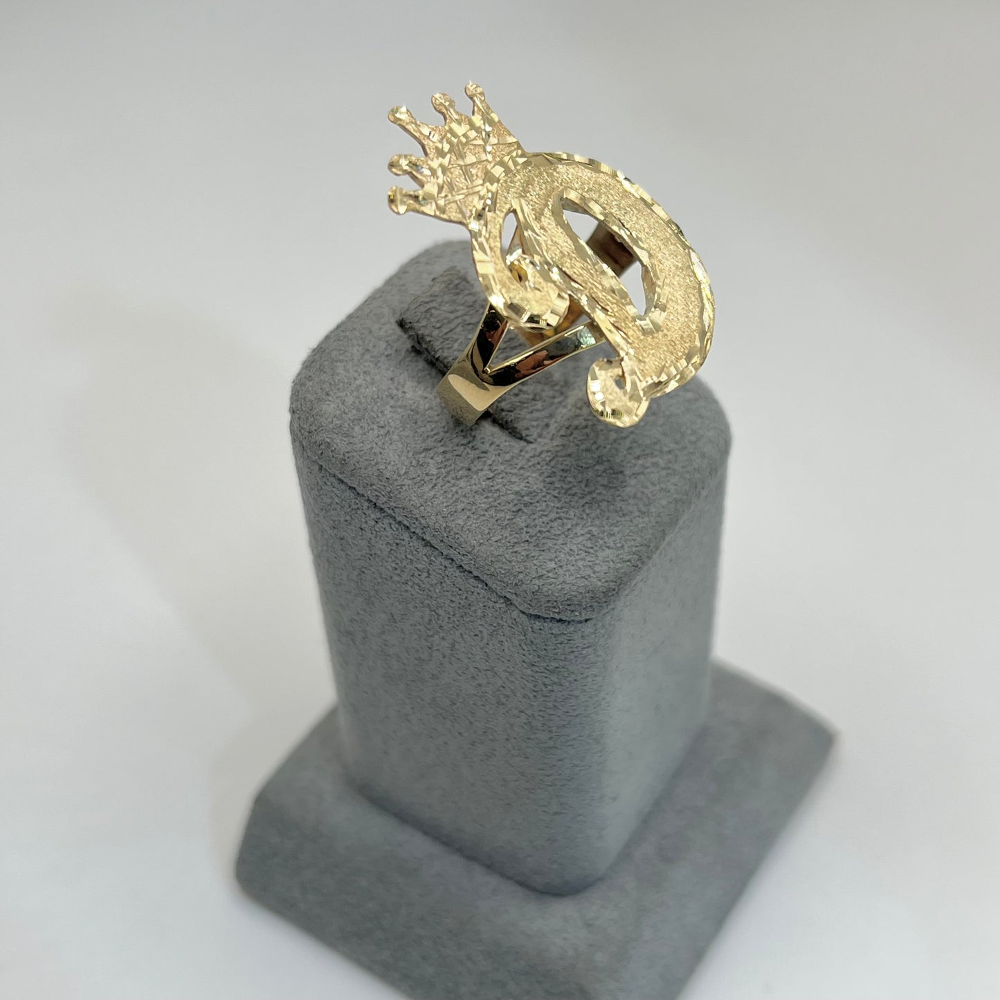 10k Gold Custom Crown Initial Ring