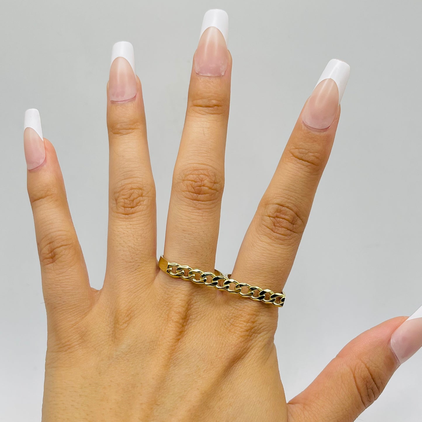 10k Gold 5mm Cuban Two-Finger Ring
