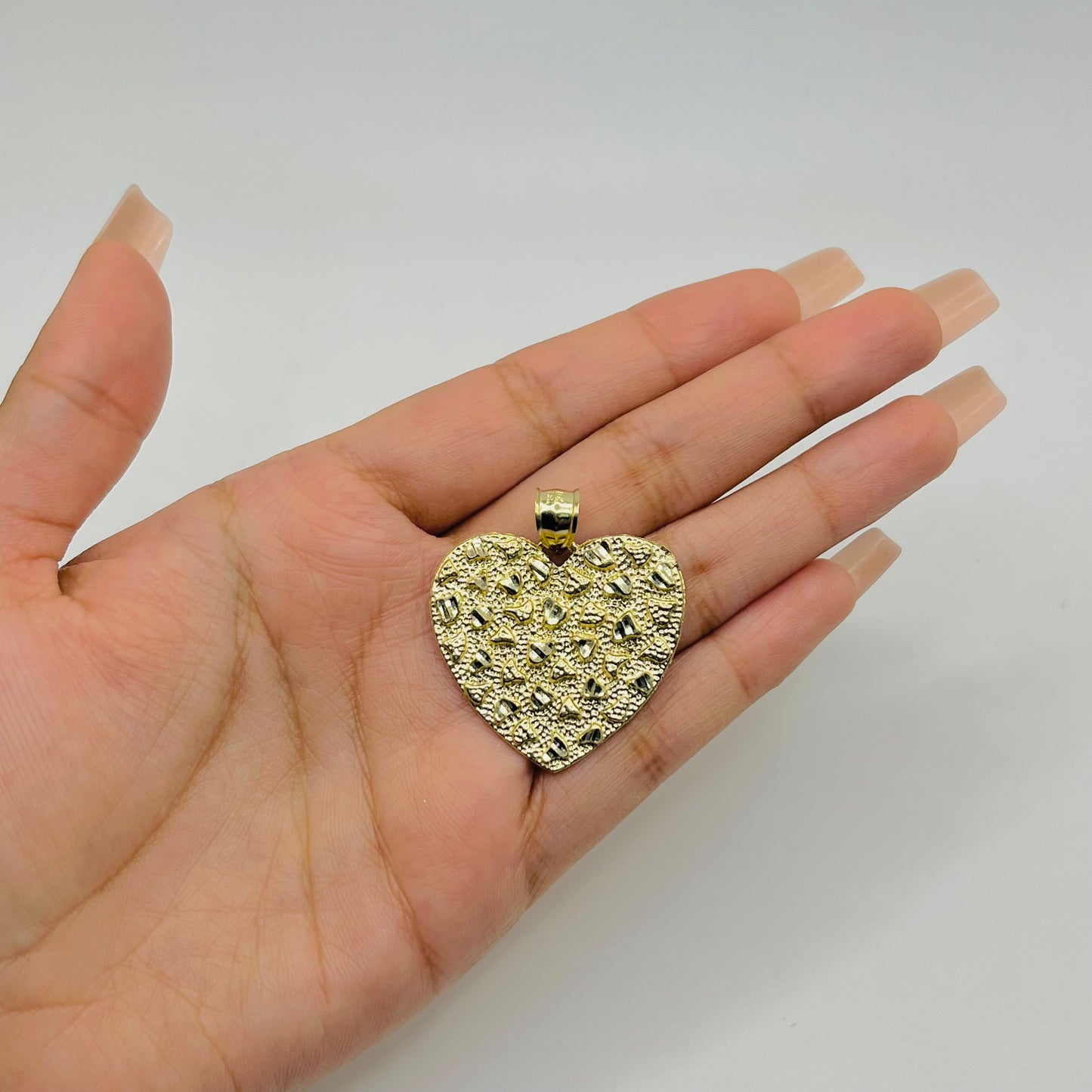 10k Gold XL Nugget Heart Charm