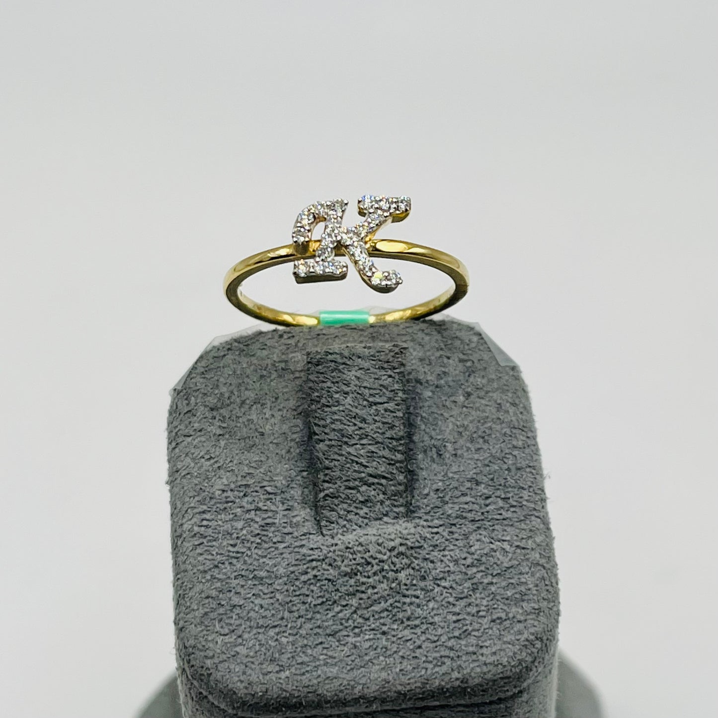 14k Gold Diamond Classic Intial Ring