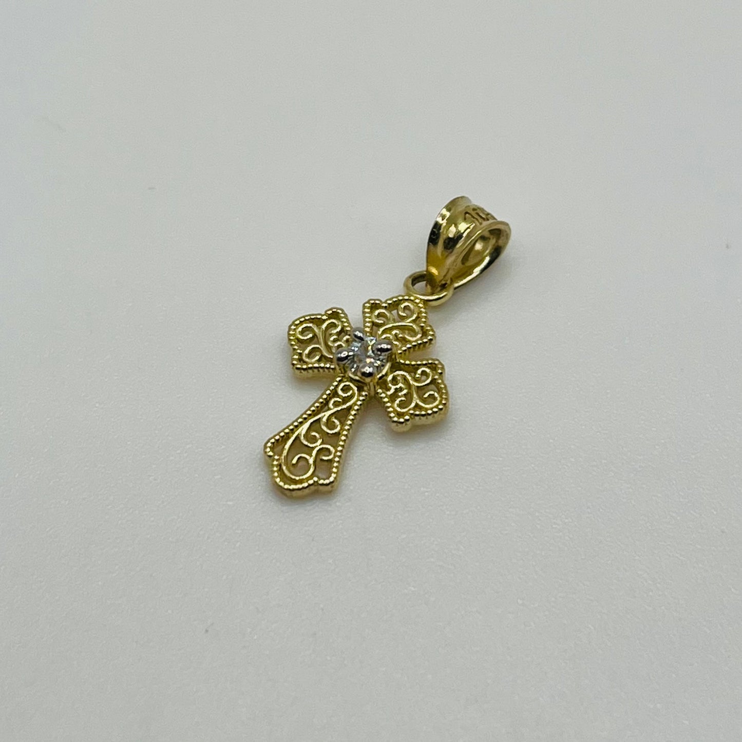 10k Gold Mini Cz Cross