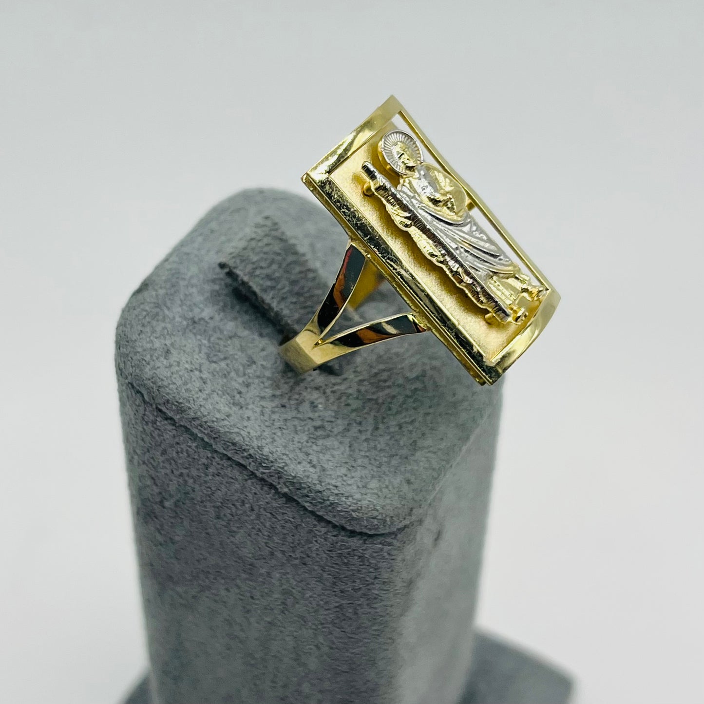 10k Gold Square San Judas Ring