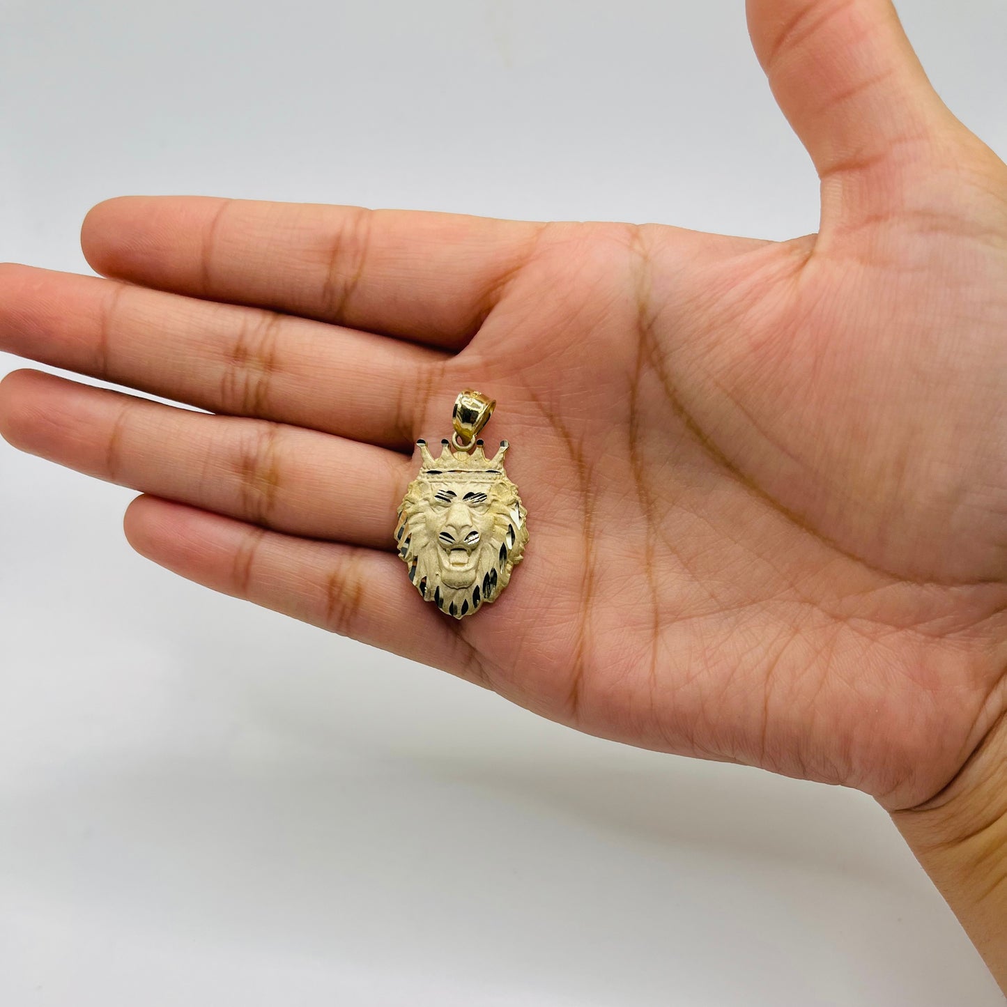 10k Gold Matte Lion Pendant (M)
