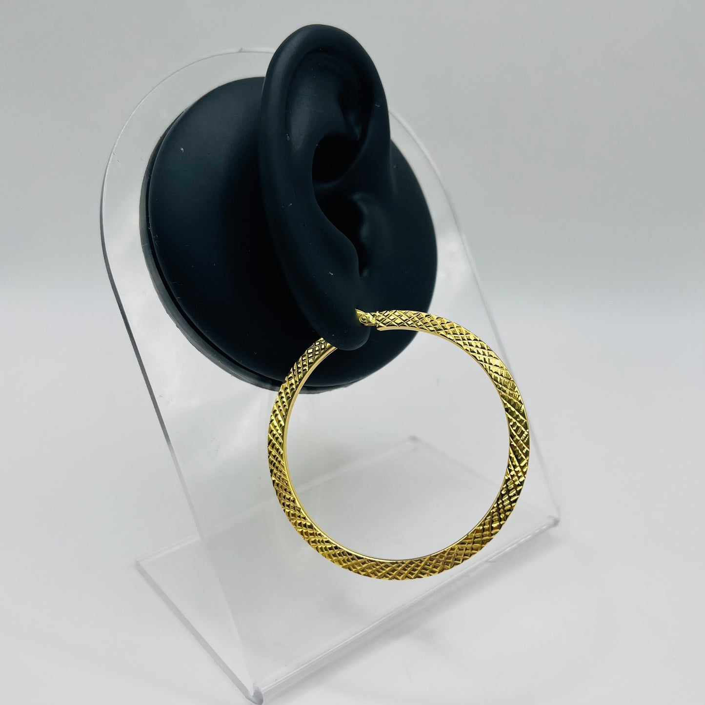 10k Gold Prism Hoops 2in