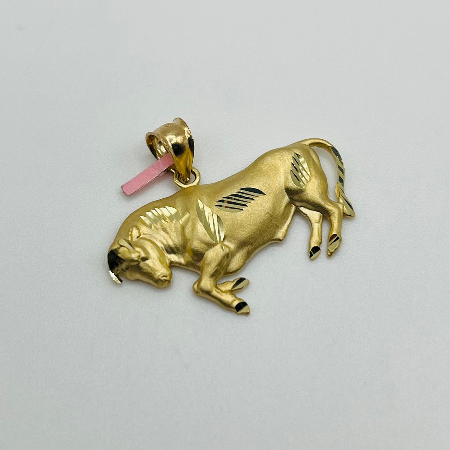 14k Gold Yellow Bull Pendant (SML)