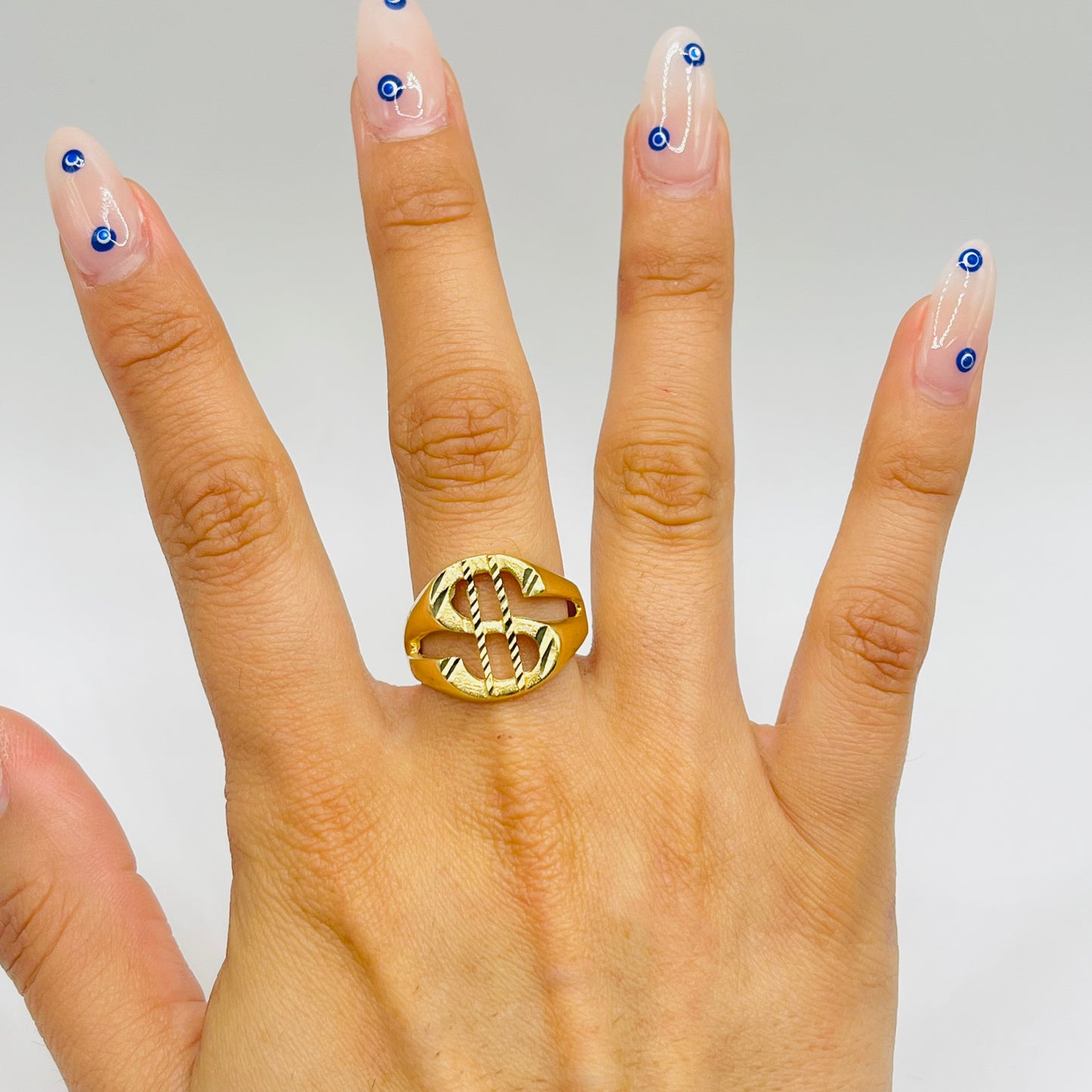 14k Gold Money Sign Ring