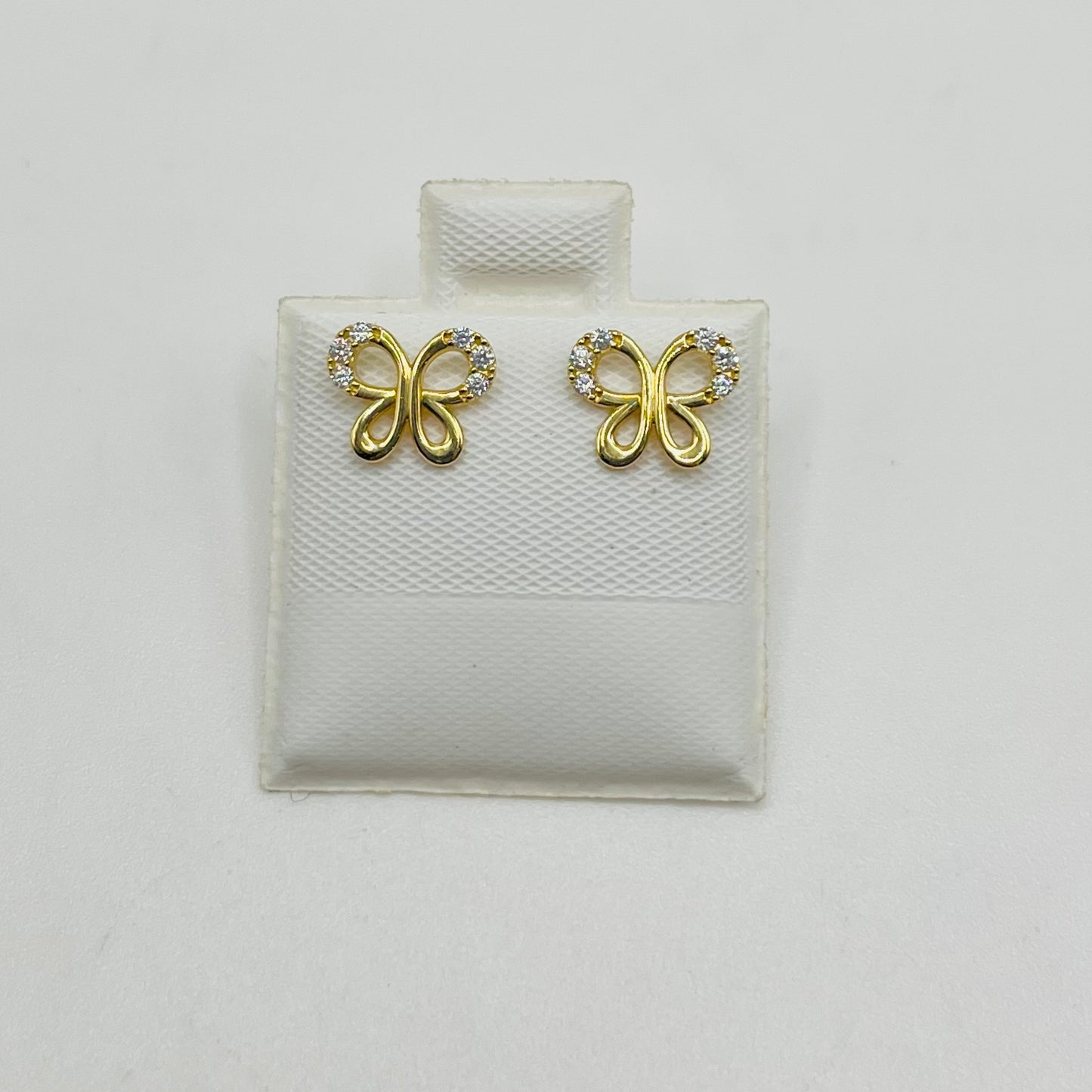 10k Gold Mini CZ Butterfly Earrings