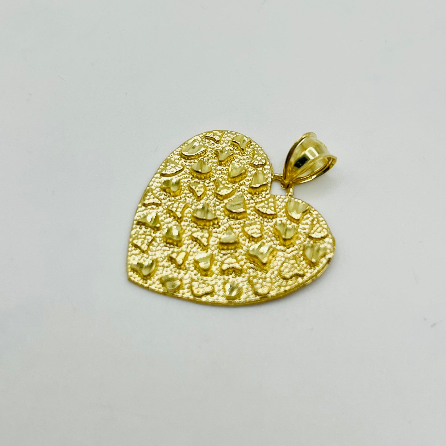 10k Gold XL Nugget Heart Charm