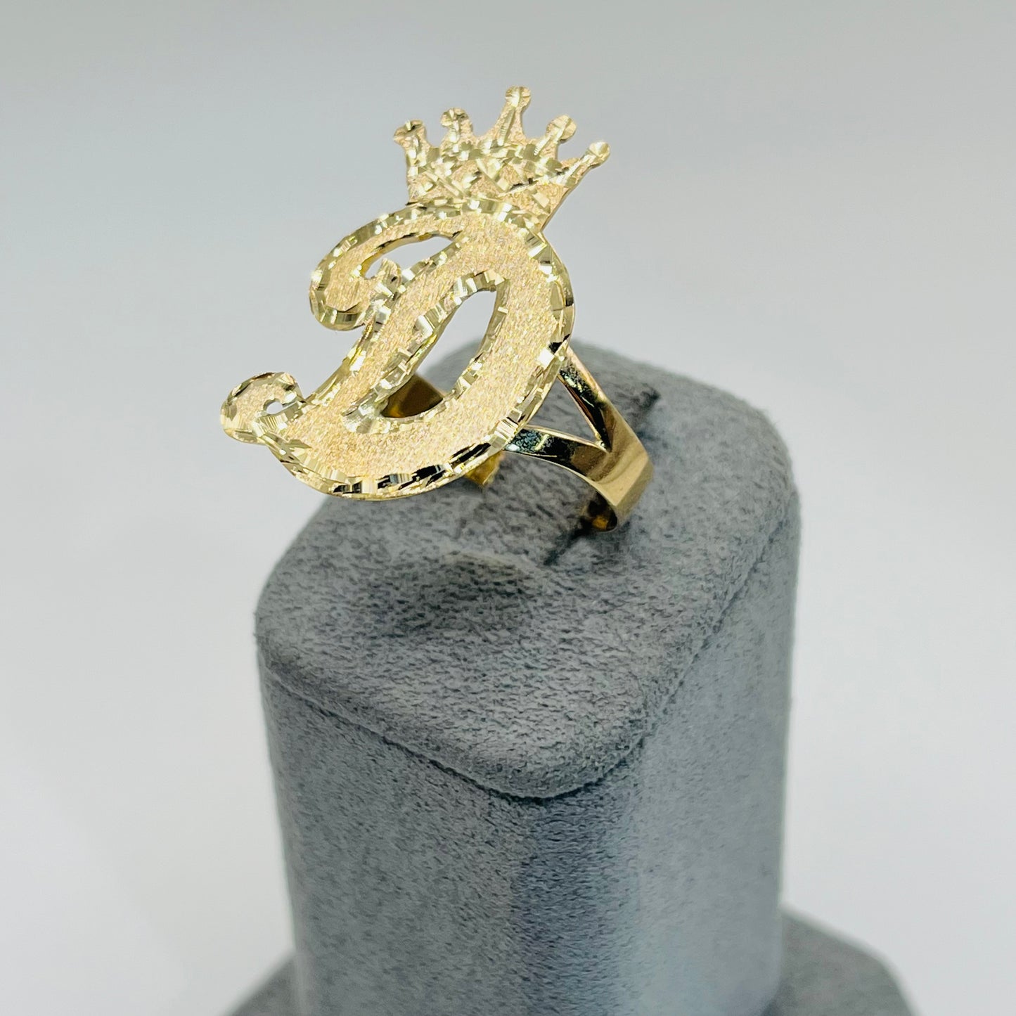 10k Gold Custom Crown Initial Ring
