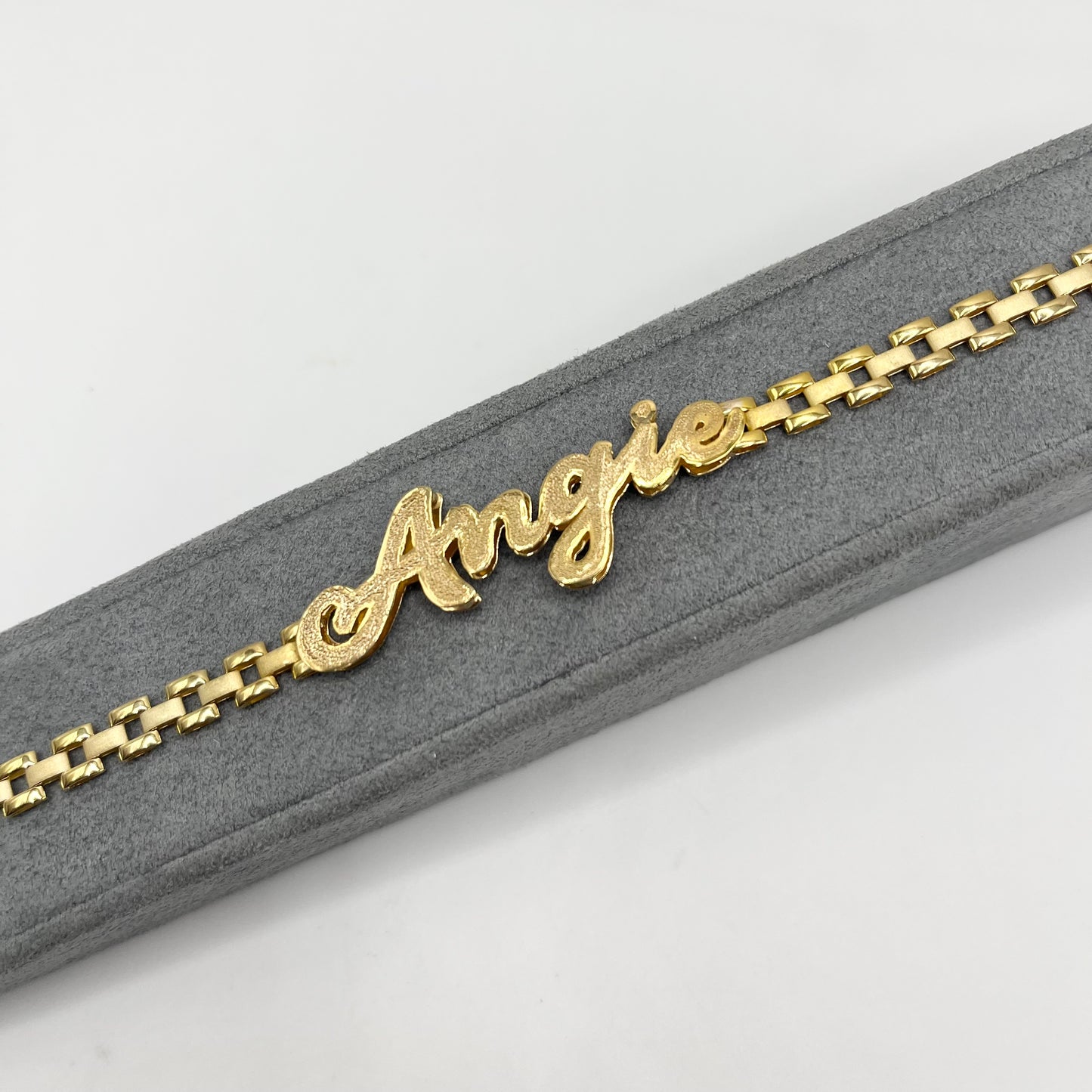 10K Gold Custom Nameplate 5mm RX Chain Bracelet