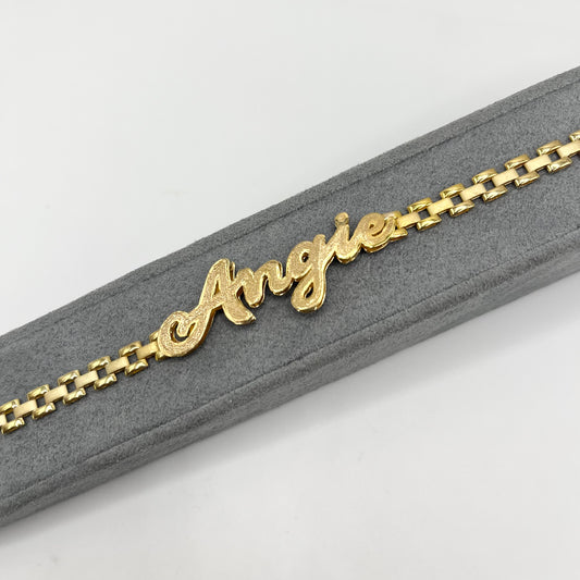10K Gold Custom Nameplate 5mm RX Chain Bracelet