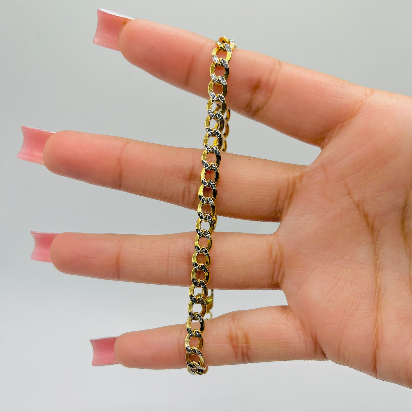 10K Gold Diamond Cut Cuban Bracelet 6.5MM